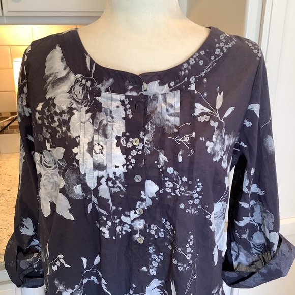 Soft Surroundings Floral Blue Floral Tunic Size Small - Picture 3 of 9